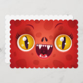 Einladung mit Monster oder Zombie zu Halloween (Vorne/Hinten)