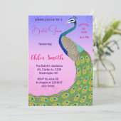 Einladung mit Pfau-Inspiriert Einladung (Stehend Vorderseite)