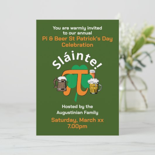EINLADUNG MIT PI UND BIER ST PATRICKS (Stehend Vorderseite)