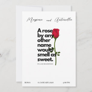 EINLADUNG MIT POESIE VON WILLIAM SHAKESPEARE