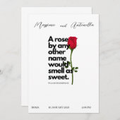 EINLADUNG MIT POETRY VON WILLIAM SHAKESPEARE (Vorne/Hinten)