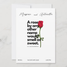 EINLADUNG MIT POETRY VON WILLIAM SHAKESPEARE