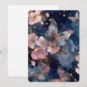Einladung mit rosa Kirschblüten – Sakura Baum (Vorne/Hinten)