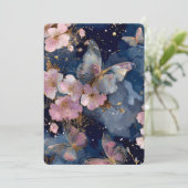 Einladung mit rosa Kirschblüten – Sakura Baum (Stehend Vorderseite)