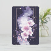 Einladung mit rosa Kirschblüten – Sakura Baum (Stehend Vorderseite)