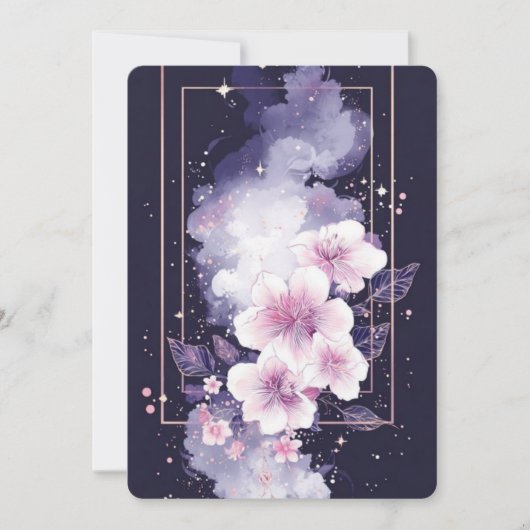 Einladung mit rosa Kirschblüten – Sakura Baum (Vorderseite)