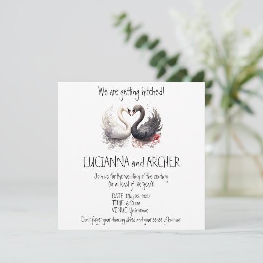 Einladung mit Schwänen (Stehend Vorderseite)