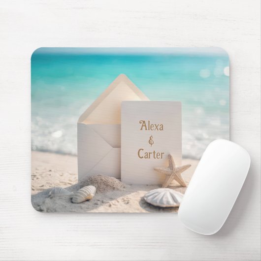 Einladung mit Starfish am Strand Mousepad (Mit Mouse)