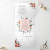 Einladung mit UAWG Ethereal Blush Peach Hochzeit (Innenseite)