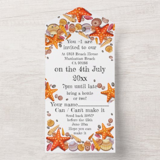 Einladung mit UAWG - Muscheln Thema einladen (Innen Boden)