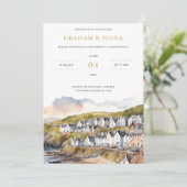 Einladung mit Wasserfarben am Meer (Stehend Vorderseite)