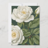 Einladung mit Weißer Rose Botanischem Muster (Rückseite)