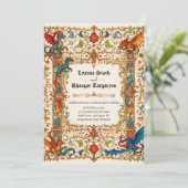 Einladung mittelalterlicher Drachen, antikes Manus (Stehend Vorderseite)