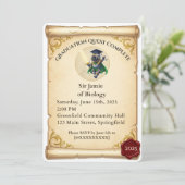 Einladung mittelalterlicher Fantasy-Abschluss (Stehend Vorderseite)