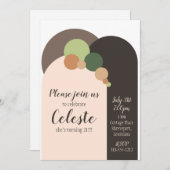 Einladung moderner Earth Tone Circles (Vorne/Hinten)