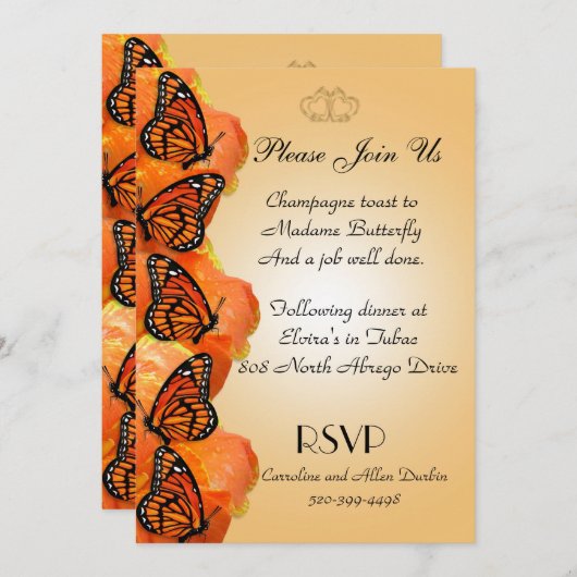 Einladung Monarch Butterfys (Vorne/Hinten)