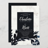 EINLADUNG "Moody Florals, Halbseitenmotiv" (Vorne/Hinten)