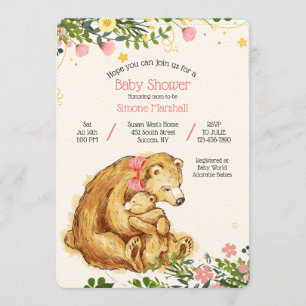 Einladung Mutter-Bear Baby Bear Shower
