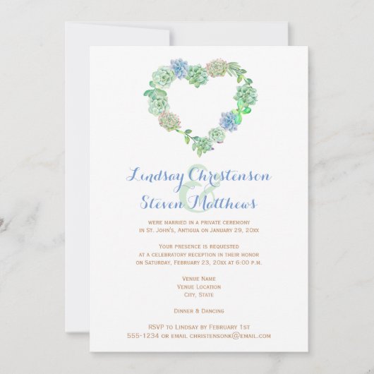 Einladung nach Hochzeiten | Saccharose & Sand (Vorderseite)