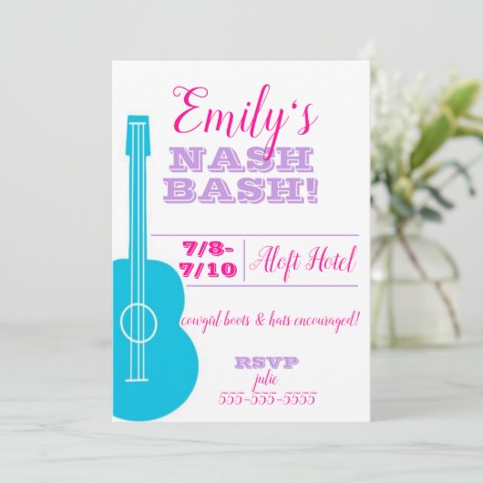 Einladung Nashville/Austin Junggeselinnen-Abschied (Stehend Vorderseite)