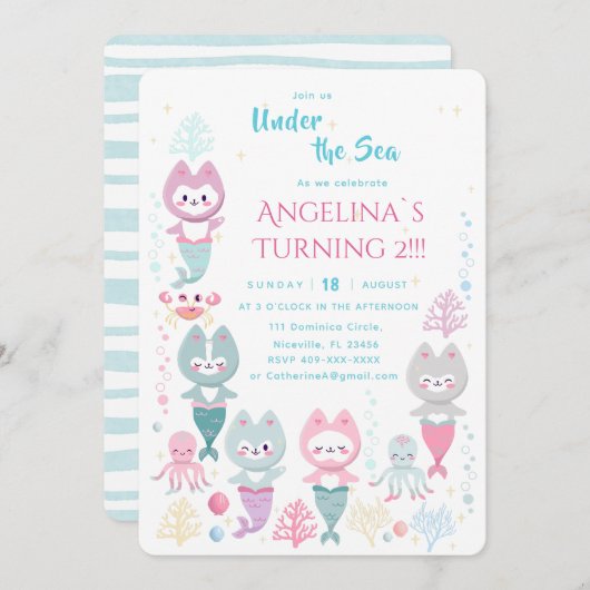 Einladung nautische Thema Geburtstag. (Vorne/Hinten)