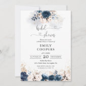 Einladung Navy Blue and Dusty Rose Bridal Dusche (Vorderseite)
