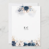 Einladung Navy Blue and Dusty Rose Bridal Dusche (Rückseite)