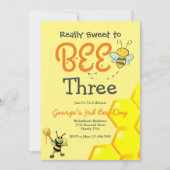 Einladung niedlicher Biene zum Geburtstag (Vorderseite)