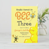 Einladung niedlicher Biene zum Geburtstag (Stehend Vorderseite)