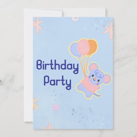 Einladung Niedlicher Kinder zum Geburtstag (Rückseite)