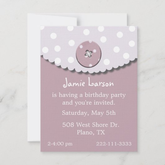 Einladung Niedlicher Mädchen zum Geburtstag (Vorderseite)