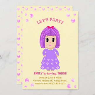 Einladung niedlicher Mädchen zum Geburtstag