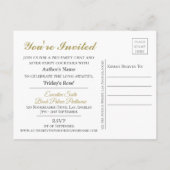 Einladung nur zur Party Einladung des Buchstarts (Rückseite)