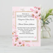 Einladung oder Ankündigung einer Hochzeit in Rosa (Stehend Vorderseite)