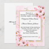 Einladung oder Ankündigung einer Hochzeit in Rosa (Vorne/Hinten)