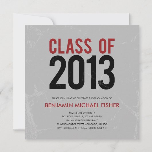 Einladung oder Ankündigung einer Vintagen Graduier (Vorderseite)