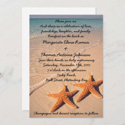 Einladung oder Ankündigung von Starfish Beach Hoch (Vorne/Hinten)