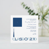 Einladung oder Bekanntgabe von Abschluss Hat Squar (Stehend Vorderseite)