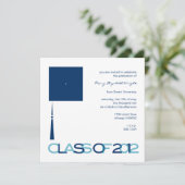 Einladung oder Bekanntgabe von Abschluss Hat Squar (Stehend Vorderseite)