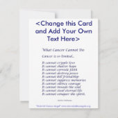 Einladung oder Einladung zu bunten Krebserkrankung (Rückseite)