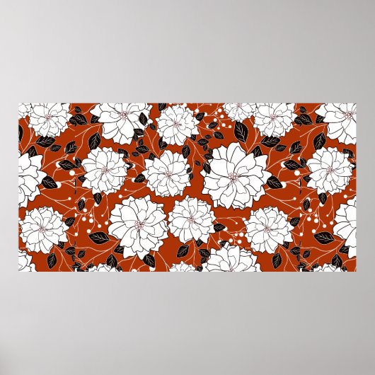 Einladung oder Hochzeitskarte mit abstraktem Blume Poster (Vorne)