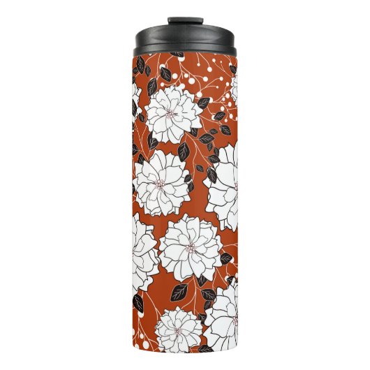 Einladung oder Hochzeitskarte mit abstraktem Blume Thermosbecher (Vorderseite)