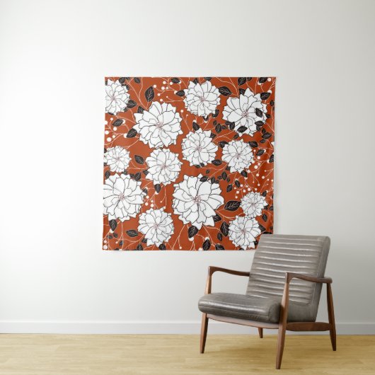 Einladung oder Hochzeitskarte mit abstraktem Blume Wandteppich (Beispiel (Horizontal))