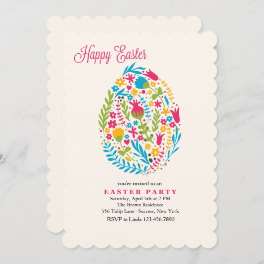 Einladung Osterblüteneier (Vorne/Hinten)