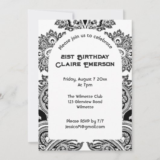 Einladung Paisley arch (Vorderseite)