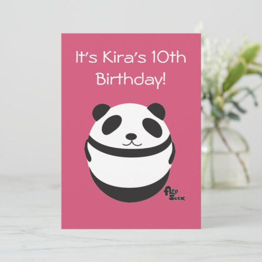 Einladung Panda Birthday (Stehend Vorderseite)