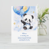 Einladung Panda zum ersten Geburtstag (Stehend Vorderseite)