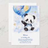 Einladung Panda zum ersten Geburtstag (Vorne/Hinten)