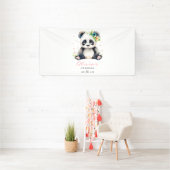 Einladung Panda zum Geburtstag, Panda Girl Geburts Banner (Insitu)