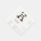 Einladung Panda zum Geburtstag, Panda Girl Geburts Serviette (Ecke)